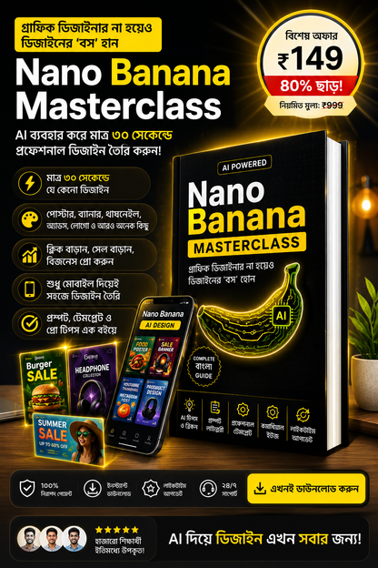 Nano Banana Masterclass গ্রাফিক ডিজাইনার না হয়েও ডিজাইনের 'বস' হোন: